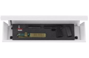 Image of Tactical Walls 825 Pistol Length Shelf, White with Rope Trim, 825, 0825RFWTR
