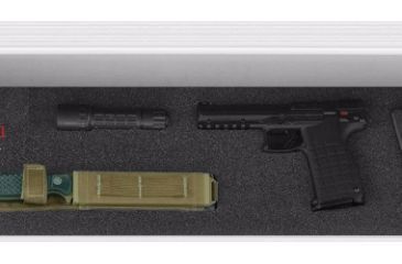 Image of Tactical Walls 825 Pistol Length Shelf, White with Rope Trim, 825, 0825RFWTR