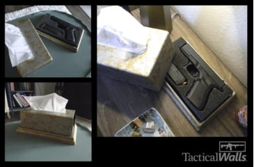 Image of Tactical Walls Issue Box for Tissues, Black Wood Grain, IBXBKG, EDEMO1