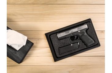 Image of Tactical Walls Issue Box for Tissues, Black Wood Grain IBXBKG, EDEMO1