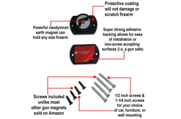 Image of Tacticon Armament Adhesive Backing Gun Magnet, 1 Pack, Black, AM10