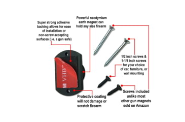 Image of Tacticon Armament Adhesive Backing Gun Magnet, 1 Pack, Black, AM10