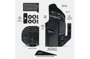 Image of Tacticon Armament Deep Concealment Pistol Holster w/ Mag Holster, Left Handed, Black, SW940IWBLH