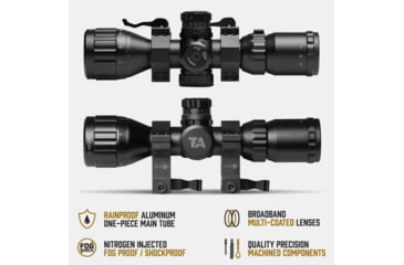 Image of Tacticon Armament Falcon V3 3-9x32mm 30mm Tube Second Focal Plane Rifle Scope, Illuminated Mil-Dot Reticle, Black, FALCV39x32