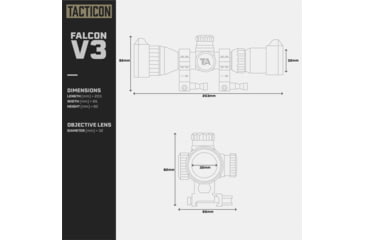 Image of Tacticon Armament Falcon V3 3-9x32mm 30mm Tube Second Focal Plane Rifle Scope, Illuminated Mil-Dot Reticle, Black, FALCV39x32