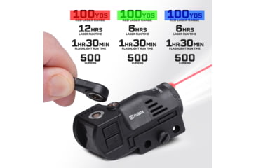 Image of Tacticon Armament FireFly V5 Pistol Laser/Flashlight Combo, Red Laser, Black, FRL50