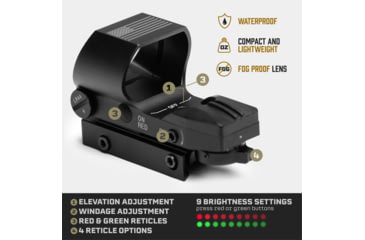 Image of Tacticon Armament Predator V2 Red/Green Dot Reflex Sight, Black, PRDV200