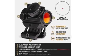 Image of Tacticon Armament Predator V3 Tactical Optic Micro Red Dot Sight, Black, PRDV300