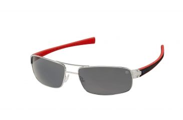 Image of Tag Heuer 0254 Progressive Prescription Sunglasses, Pure Frame - Black/Red Temples Frame, Outdoor Grey Lens-0254-102PR