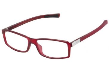 Image of Tag Heuer 0513 Bifocal Prescription Eyeglasses, Matte Red/Black Frame Frame, Clear Lens-0513-009BI
