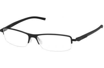 Image of Tag Heuer 0825 Bifocal Prescription Eyeglasses, Matte Black Frame - Black/White Temples Frame, Clear Lens-0825-001BI
