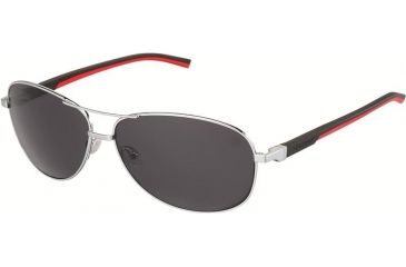 Image of Tag Heuer 0884 Bifocal Prescription Sunglasses, Palladium Frame - Black/Red Temples Frame, Outdoor Grey Lens-0884-102BI