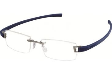 Image of Tag Heuer 7102 Single Vision Prescription Eyeglasses, Ruthenium Frame - Smart Blue Temples Frame, Clear Lens-7102-016SV
