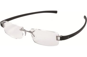 Image of Tag Heuer 7104 Single Vision Prescription Eyeglasses, Ruthenium Frame - Black Temples Frame, Clear Lens-7104-011SV