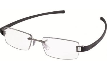 Image of Tag Heuer 7104 Single Vision Prescription Eyeglasses, Ruthenium Frame - Dark Grey Temples Frame, Clear Lens-7104-017SV