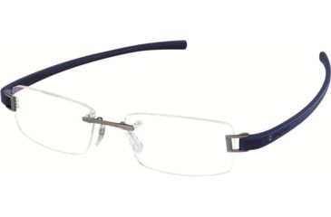 Image of Tag Heuer 7104 Single Vision Prescription Eyeglasses, Ruthenium Frame - Smart Blue Temples Frame, Clear Lens-7104-016SV