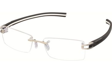 Image of Tag Heuer 7644 Bifocal Prescription Eyeglasses, Pure Frame - Black/White Temples Frame, Clear Lens-7644-003BI