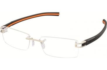 Image of Tag Heuer 7644 Single Vision Prescription Eyeglasses, Pure Frame - Black/Orange Temples Frame, Clear Lens-7644-004SV