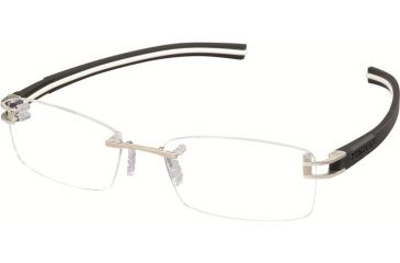 Image of Tag Heuer 7645 Bifocal Prescription Eyeglasses, Pure Frame - Black/White Temples Frame, Clear Lens-7645-003BI