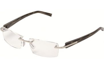 Image of Tag Heuer 8102 Progressive Prescription Eyeglasses, Polished Palladium Frame - Brown Fiber Temples Frame, Clear Lens-8102-005PR