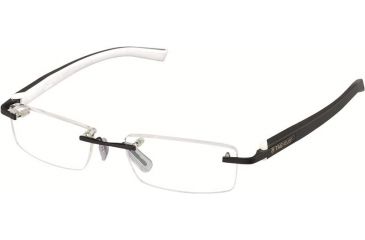 Image of Tag Heuer 8107 Progressive Prescription Eyeglasses, Black Frame - Black/White Temples Frame, Clear Lens-8107-007PR