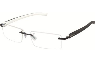Image of Tag Heuer 8110 Progressive Prescription Eyeglasses, Black Frame - Black/White Temples Frame, Clear Lens-8110-007PR