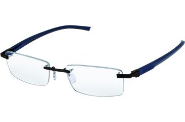 Image of Tag Heuer Automatic Eyeglasses, Dark Frame/Blue Grey Dark Grey Temples, Clear Lens 0842-008