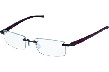 Image of Tag Heuer Automatic Eyeglasses, Dark Frame/Burgundy Black Temples, Clear Lens 0842-006