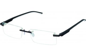 Image of Tag Heuer Automatic Eyeglasses, Matte Black Frame/Black White Temples, Clear Lens 0841-011