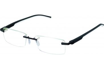 Image of Tag Heuer Automatic Eyeglasses, Matte Black Frame/Black White Temples, Clear Lens 0842-011