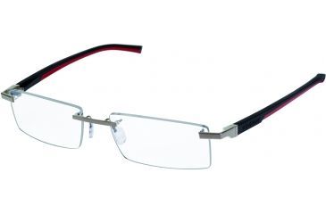 Image of Tag Heuer Automatic Eyeglasses, Pure Frame/Black Red Temples, Clear Lens 0841-002