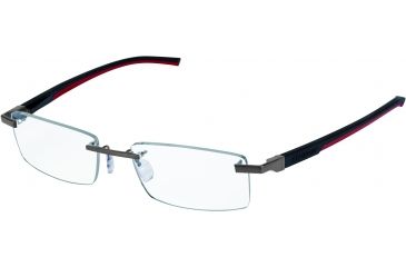 Image of Tag Heuer Automatic Eyeglasses, Pure Frame/Black Red Temples, Clear Lens 0842-002