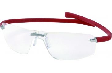 Image of Tag Heuer Panorama Wide Eyeglasses, Titanium Frame/Red Temples, Clear Lens 3521-004