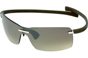Image of Tag Heuer Rimless Curve Sunglasses, Shiny Palladium Frame/Havana Temples, Gradient Brown Outdoor Lens 5106-202