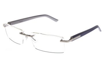 Image of Tag Heuer Trends Rubber Eyeglasses, Brushed Ruthenium Frame/Smart Blue Light Grey Temples, Clear Lens 8110-004
