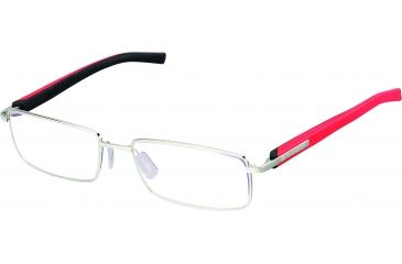 Image of Tag Heuer Trends Rubber Eyeglasses, Polished Frame/Black Red Temples, Clear Lens 8005-005