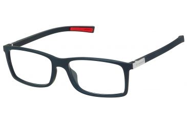 Image of Tag Heuer Urban 7 Eyeglasses, Matte Black Frame/Red Temples, Clear Lens 0511-001