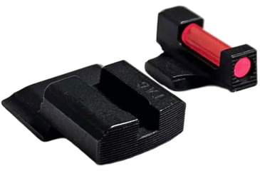 Image of Tag Precision Square-Notch Hybrid Fiber Optic Pistol Sight, S&amp;W Shield, Front&amp;Rear Sight, Black, Red Front Sight, Black Rear Sight, 027BE032PN