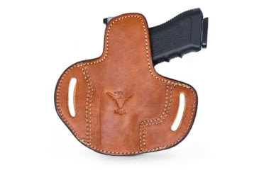 Image of Tagua Gunleather Colorado Elite OWB Leather Holster, Most 1911s / Shield 380 EZ Compact 3in Hammer Down, Right Hand, Brown, TX-ELITE-BH3-207