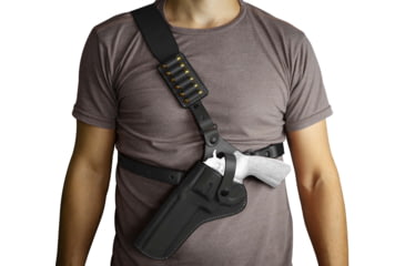 Image of Tagua Gunleather Wrangler Chest Leather Holster, S&amp;W N Frame 6in, RH, Black, WRANGLER CHEST-TB-960