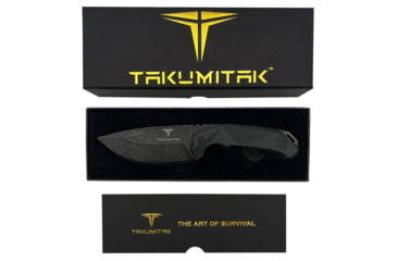 Image of Takumitak Companion Fixed Blade Knife, 4in, D2, Drop Point, G10 Handle, Black Stonewash, TKF212SW
