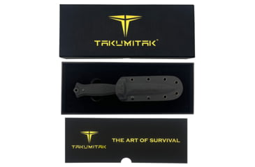 Image of Takumitak Havoc Fixed Blade Knife, 4.75in, D2, Spear Point, G10 Handle, Black, TKF202BK