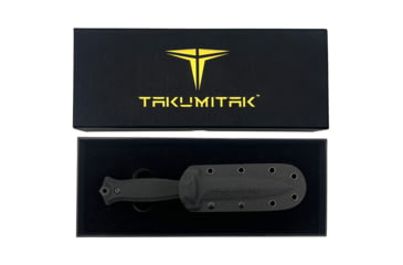 Image of Takumitak Havoc Fixed Blade Knife, 4.75in, D2, Spear Point, G10 Handle, Black, TKF202BK