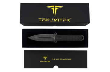 Image of Takumitak Hitter Fixed Blade Knife, 5.5in, D2, Spear Point, G10 Handle, Black Stonewash, TKF214SW