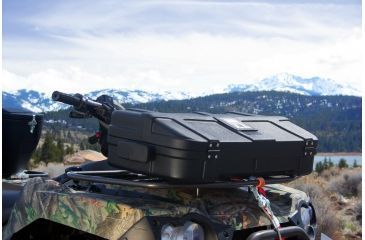 Image of Tamarack ATV Front Box and Quad Trunk Rear ATV Box on ATV - Black F-1600