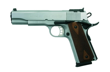 Image of Tanfoglio Witness-1911-Custom Pistol, .45 ACP, 5in barrel, stainless steel frame, checkered walnut grip, recoil operated semi-automatic, adjustable target, 8 round magazine, TOWTS1911CM4551FRRMPG