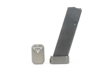 Image of Taran Tactical Innovations Firepower Magazine Extension Base Pad, Glock 19/23, +2/3 Round, Titanium Gray, GBP940C-05