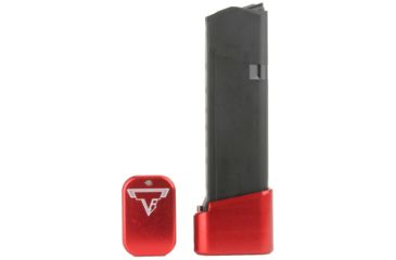 Image of Taran Tactical Innovations Firepower Magazine Extension Base Pad, Glock 19/23, +4/5 Round, Red, GBP940C-3