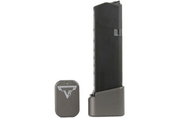 Image of Taran Tactical Innovations Firepower Magazine Extension Base Pad, Glock 19/23, +4/5 Round, Titanium Gray, GBP940C-5