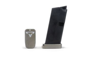 Image of Taran Tactical Innovations Firepower Magazine Extension Base Pad, Glock 43, +1 Round, Titanium Gray, GBP9-005